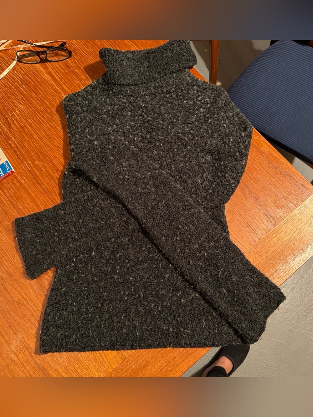 Women’s J. Crew Sweater Black/gray Boucle Knit Turtleneck Long Sleeve Size S